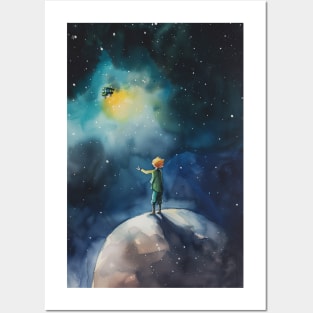 Little Prince Watercolor Posters and Art